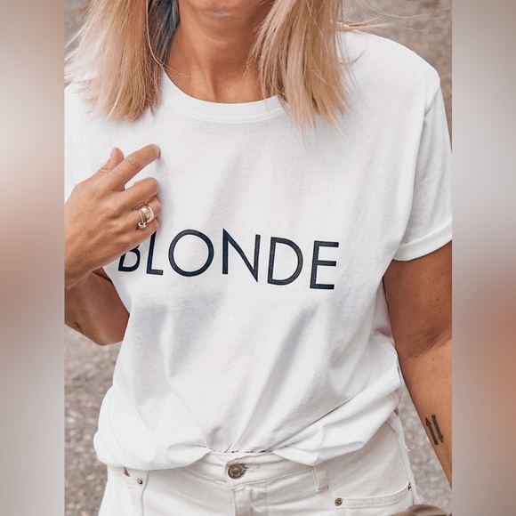 🆕 Brunette The Label Blonde Ryan Tee White - Picture 2 of 4